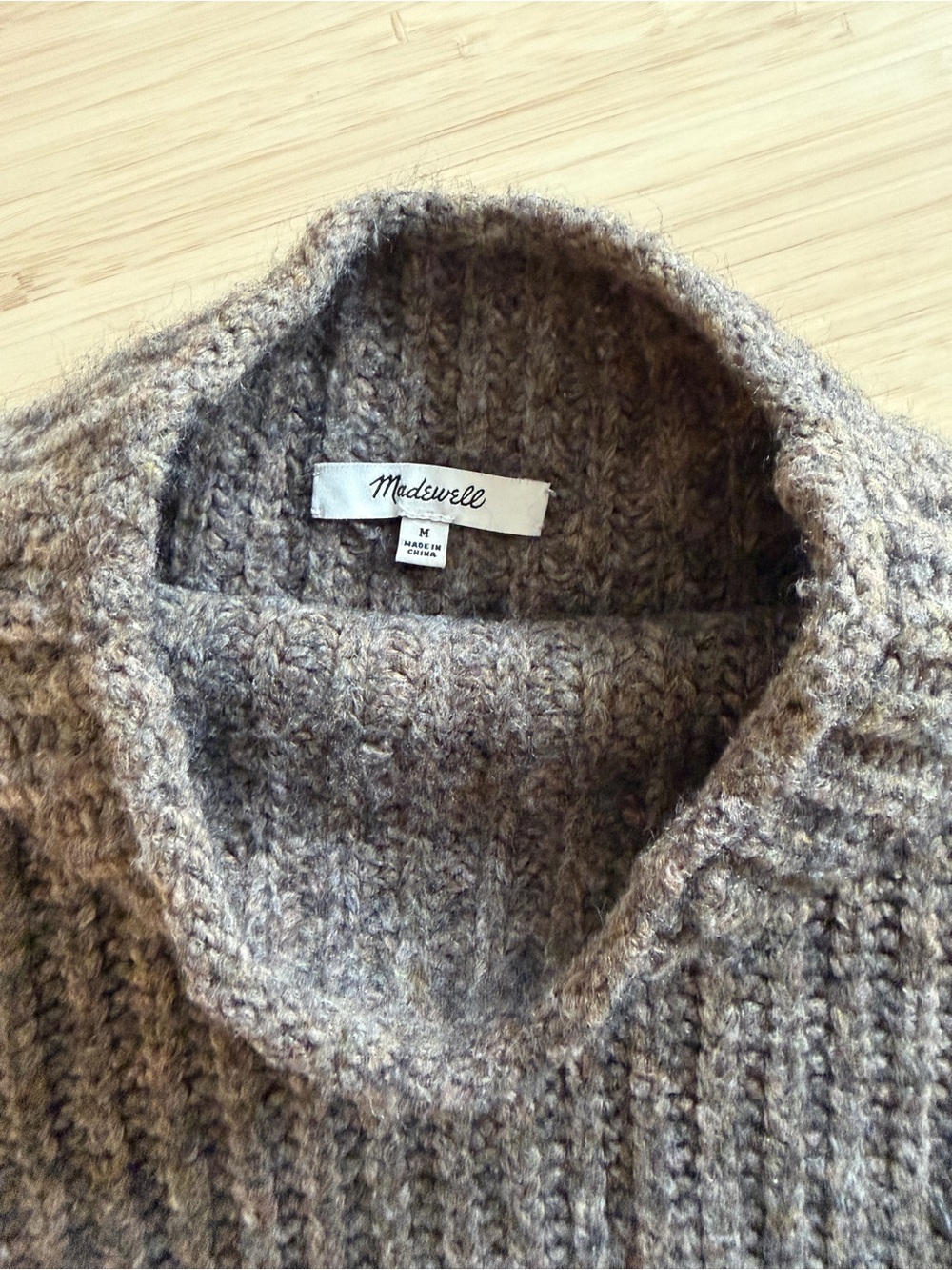 Madewell Cozy Ribbed Mock Neck Sweater - brown - Picture 2 of 3